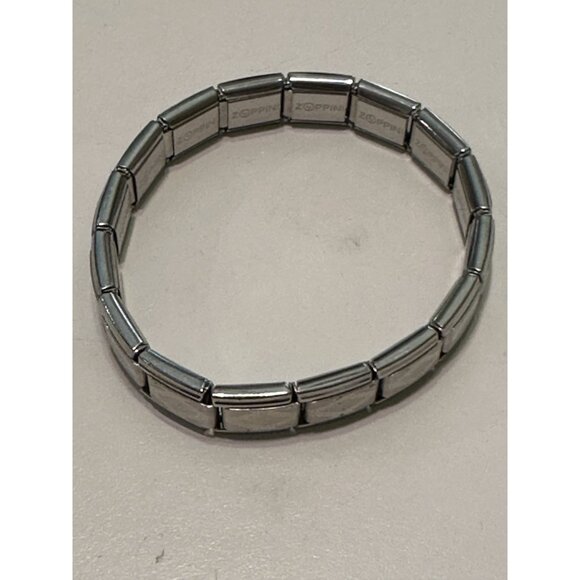 Zoppini  Italian Charm Bracelet Link Stainless Steel Diamond Design 6” - Picture 3 of 5